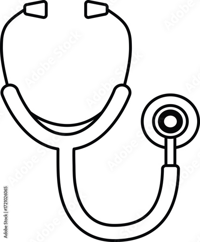 Simple outline stethoscope icon for medical healthcare and doctor professional needs vector
