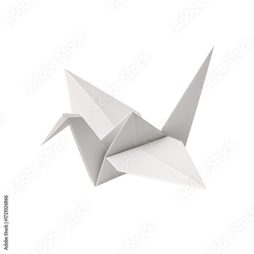 Free Download White paper origami crane on a transparent background. Creativity. School. Art projects. - GFXLoad