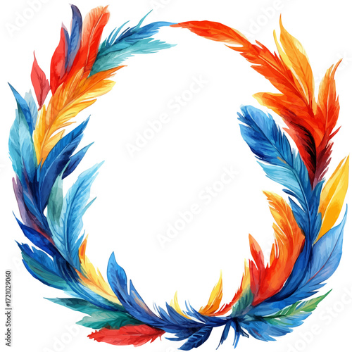 watercolor of Feather Boa, vector, isolated on a white background.