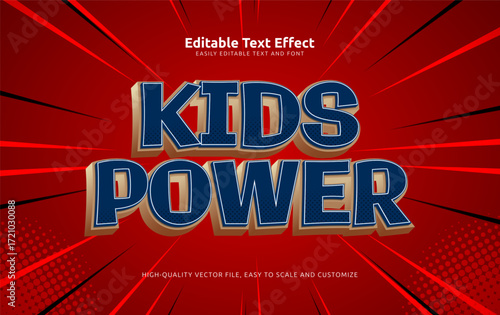 kids power editable text effect