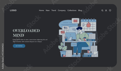 Overloaded Mind Concept Vector Illustration