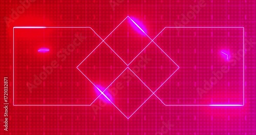 4K abstract digital data technology Geometric Design Background.Features animated geometric shapes on a bg.Transfer and storage of data sets.Future technology interface data sci-fi display screen