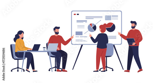 business meeting data presentation professionals analyze charts at a board meeting discussing key insights and strategies for corporate growth teamwork