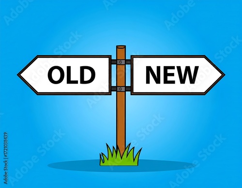 Directional signs for old and new paths