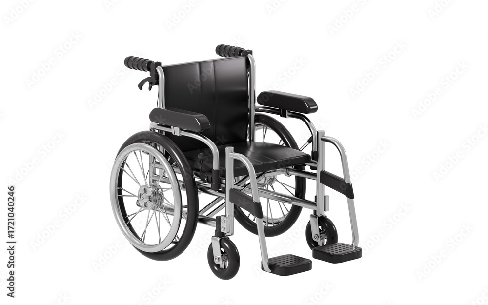 Fototapeta premium Cartoon wheelchair model isolated, 3d rendering.