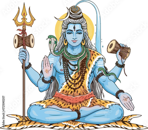 vector illustration of lord shiva