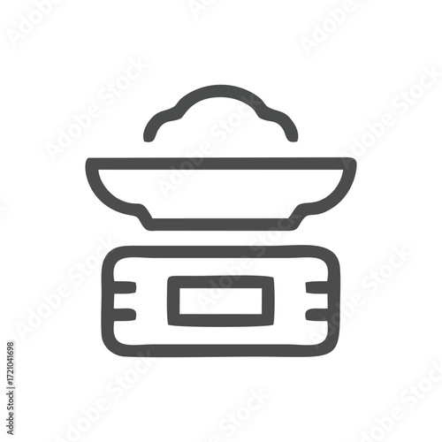 Weight scale icon isolated on white background. Weight scale icon in trendy design style. Weight scale vector icon modern and simple flat symbol for web site