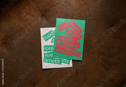 Mockup Of Two Customized Post Cards