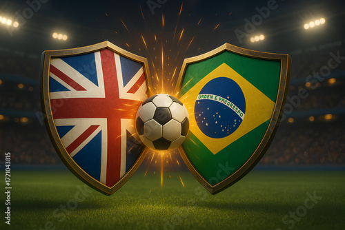 England vs Brazil shields clash in football sparks.