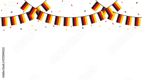 Seamless flag of Germany party bunting border. Flat design illustration.	