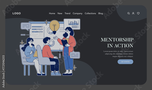 Mentorship Session Vector Illustration with Teamwork