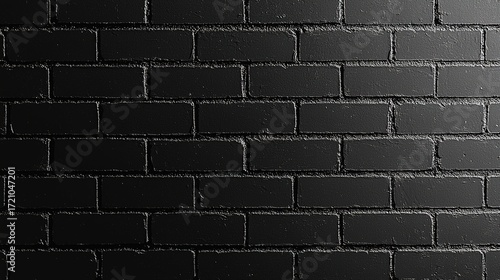black brick wall background, dark grunge texture with copy space.
