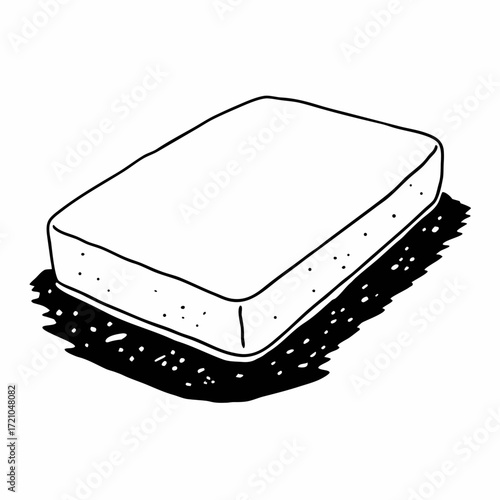 dishwashing sponge minimal lineart
