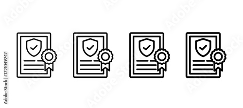 Ssl Certificate Multiple Line Icon Element