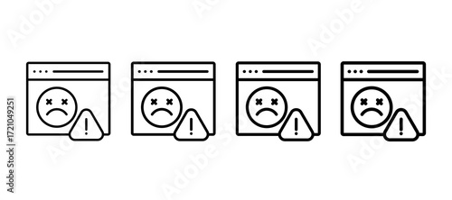 404 Error Multiple Line Icon Element