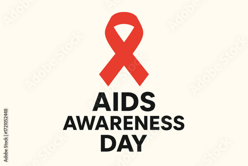 World AIDS Day Flat Vector Illustration with Red Ribbon Symbol