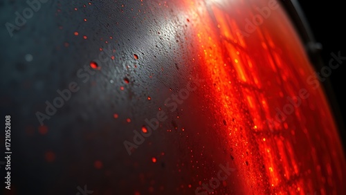 Wallpaper Mural Industrial metal surface glowing with orange heat marks, showcasing abstract textures under dramatic lighting. Torontodigital.ca