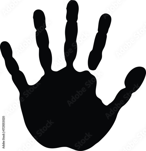 handprint silhouette vector art, human touch design
