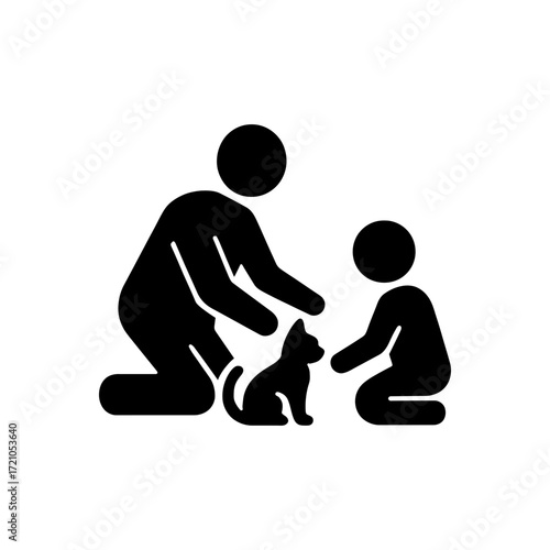 Father Petting Cat icon