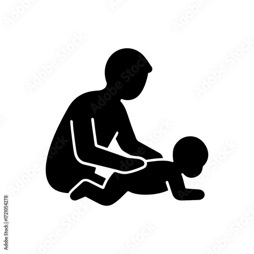 Father Massaging Baby icon