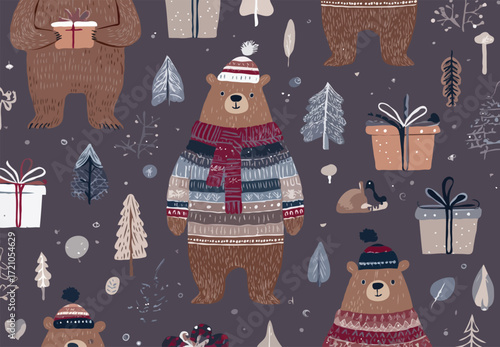 Teddy bear with pattern