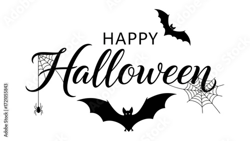 Spooky Halloween Greeting: A graphic depiction of Halloween spirit with the message Happy Halloween prominently displayed amidst a spooky decor.