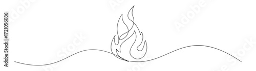 One Line Drawing of Fire