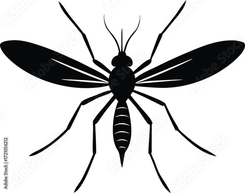 mosquito silhouette vector, insect pest illustration
