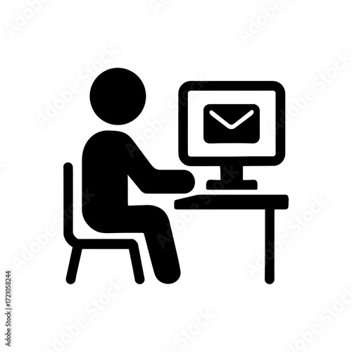 Man sending an email icon