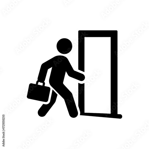 Man exiting a door icon