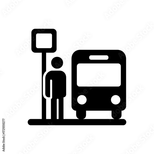 Man waiting for a bus icon