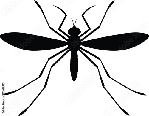 mosquito symbol, flying bug silhouette
