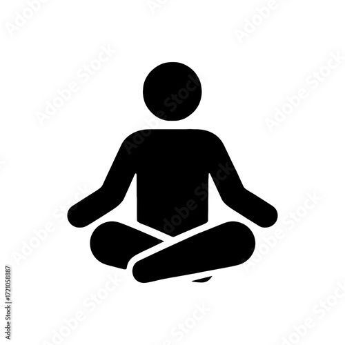 Man meditating calmly icon