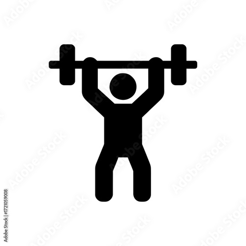 Man lifting a barbell icon