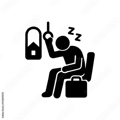 Man sleeping on bus icon
