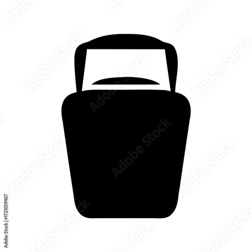 Black solid silhouette of protective welding mask for construction worker face