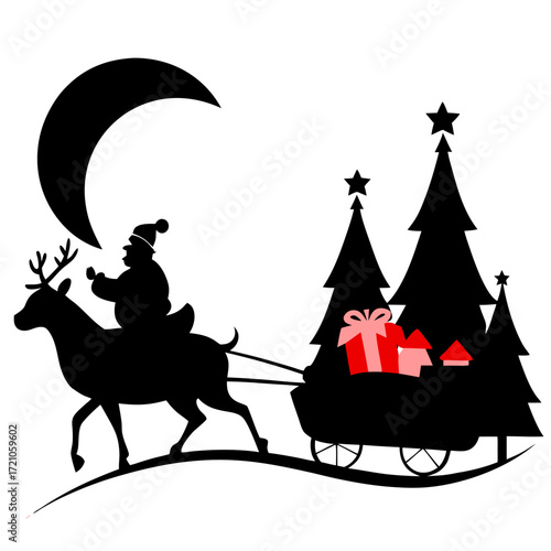 santa claus with sleigh
