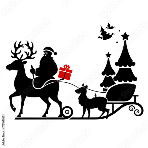 santa claus riding horse