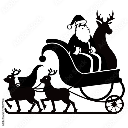 santa claus with sleigh