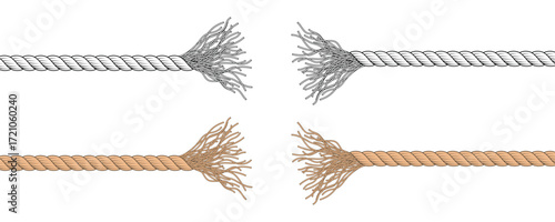 Broken rope. Torn rope.  Damaged cable
