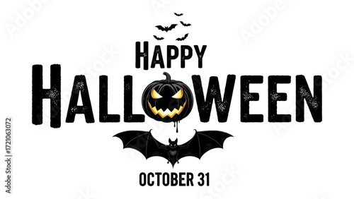 Spooktacular Halloween Greetings: A captivating Halloween graphic, complete with bats, spooky pumpkins, and ominous elements, perfectly captures the essence of the celebration.