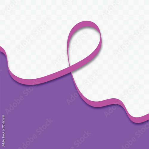 Cancer Awareness Vector — Ribbon Symbol of Hope, Support, and Awareness