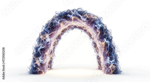 Stunning portal archway with glowing energy strands for futuristic projects and cosmic designs, perfect for science fiction and innovative concepts