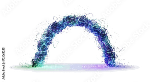 Wallpaper Mural Stunning shimmering archway of glittering particles in blue and teal against a white background, perfect for event promotions or tech visuals Torontodigital.ca