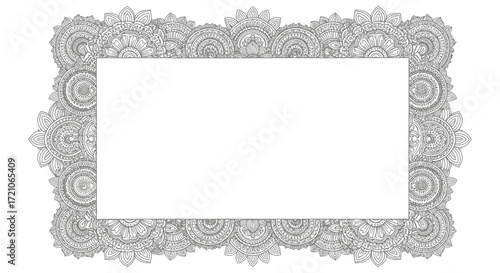 Elegant mandala frame for creative projects invites tranquility and inspiration, adding a touch of artistic flair to your designs and presentations