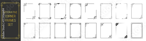 Ornamental label frames. Decorative vintage frames and retro borders. Wedding and museum picture ornaments. Vector set of elegant frames and design elements on transparent background