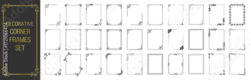 Ornamental label frames. Decorative vintage frames and retro borders. Wedding and museum picture ornaments. Vector set of elegant frames and design elements