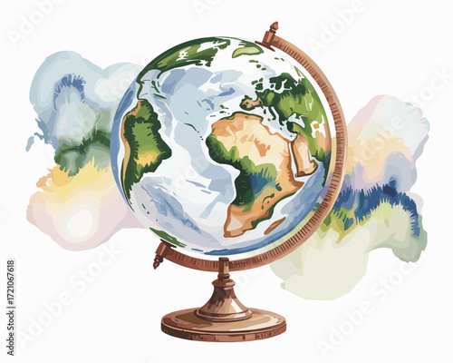 Explore Our World A Colorful Globe Illustration