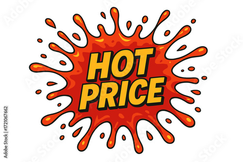 Hot price icon set. eye-catching sales, discounts, promotions icons in flat style