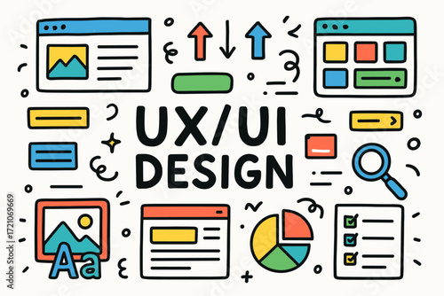 Ux/ui design icon set. flat icons for user experience and interface themes